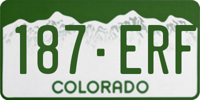 CO license plate 187ERF