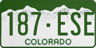 CO license plate 187ESE