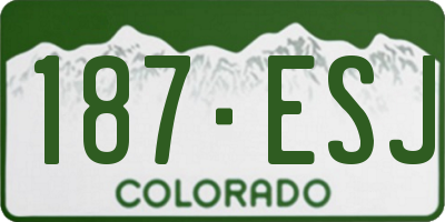 CO license plate 187ESJ