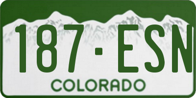 CO license plate 187ESN
