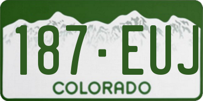 CO license plate 187EUJ