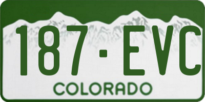 CO license plate 187EVC