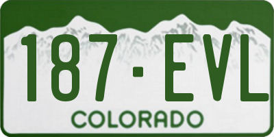 CO license plate 187EVL
