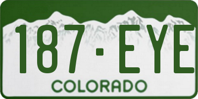 CO license plate 187EYE