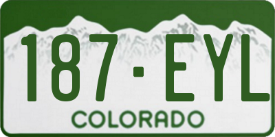 CO license plate 187EYL