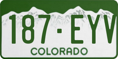 CO license plate 187EYV