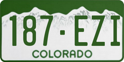 CO license plate 187EZI