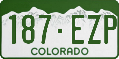 CO license plate 187EZP