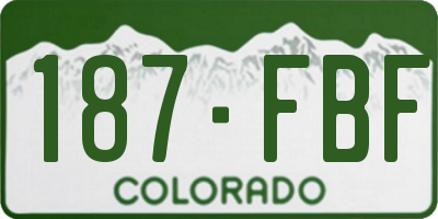 CO license plate 187FBF