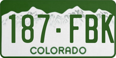 CO license plate 187FBK