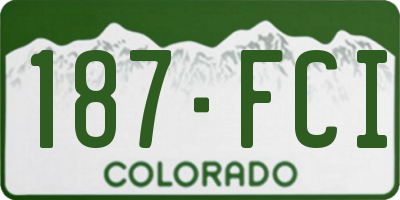 CO license plate 187FCI