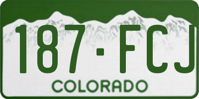 CO license plate 187FCJ