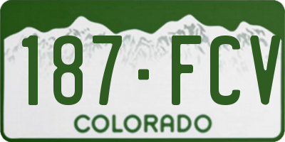CO license plate 187FCV