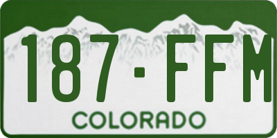 CO license plate 187FFM