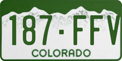 CO license plate 187FFV