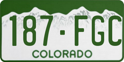 CO license plate 187FGC