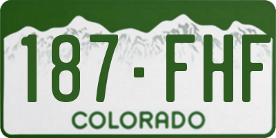 CO license plate 187FHF