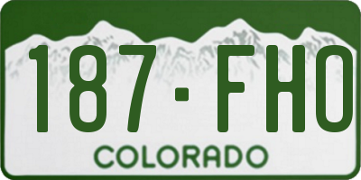 CO license plate 187FHO
