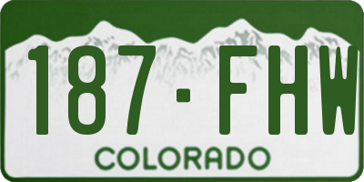CO license plate 187FHW