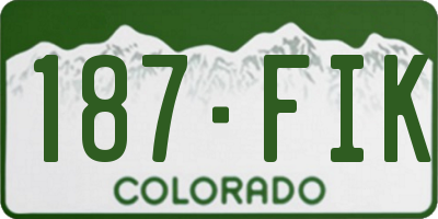 CO license plate 187FIK