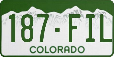 CO license plate 187FIL