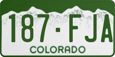 CO license plate 187FJA
