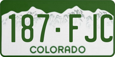CO license plate 187FJC
