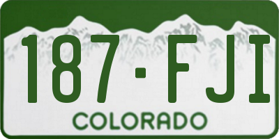 CO license plate 187FJI