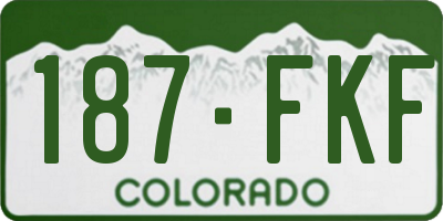 CO license plate 187FKF