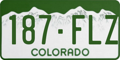 CO license plate 187FLZ