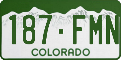CO license plate 187FMN