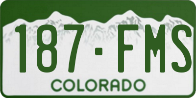CO license plate 187FMS