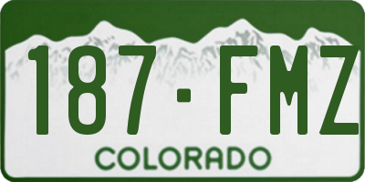 CO license plate 187FMZ
