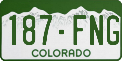 CO license plate 187FNG