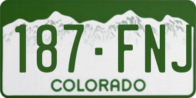 CO license plate 187FNJ