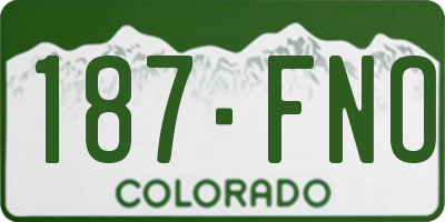 CO license plate 187FNO