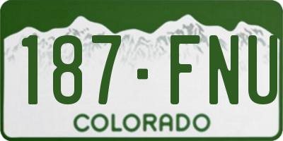 CO license plate 187FNU