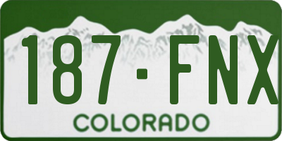 CO license plate 187FNX