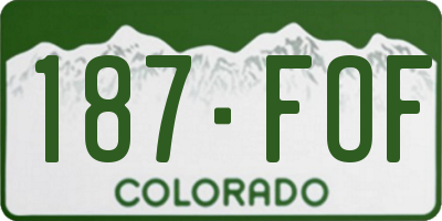 CO license plate 187FOF