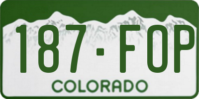 CO license plate 187FOP