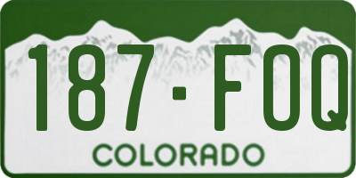 CO license plate 187FOQ