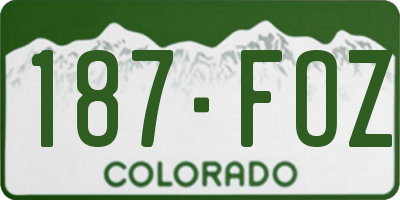 CO license plate 187FOZ
