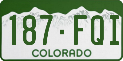 CO license plate 187FQI