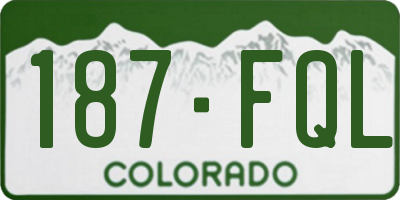 CO license plate 187FQL