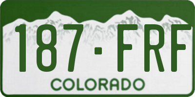 CO license plate 187FRF