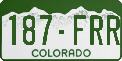 CO license plate 187FRR