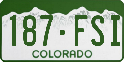CO license plate 187FSI