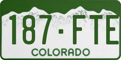 CO license plate 187FTE