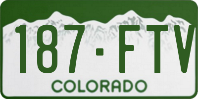 CO license plate 187FTV