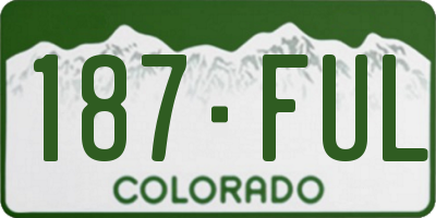 CO license plate 187FUL